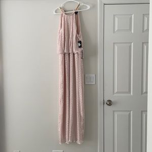 NEW MSK pleated light pink maxi dress